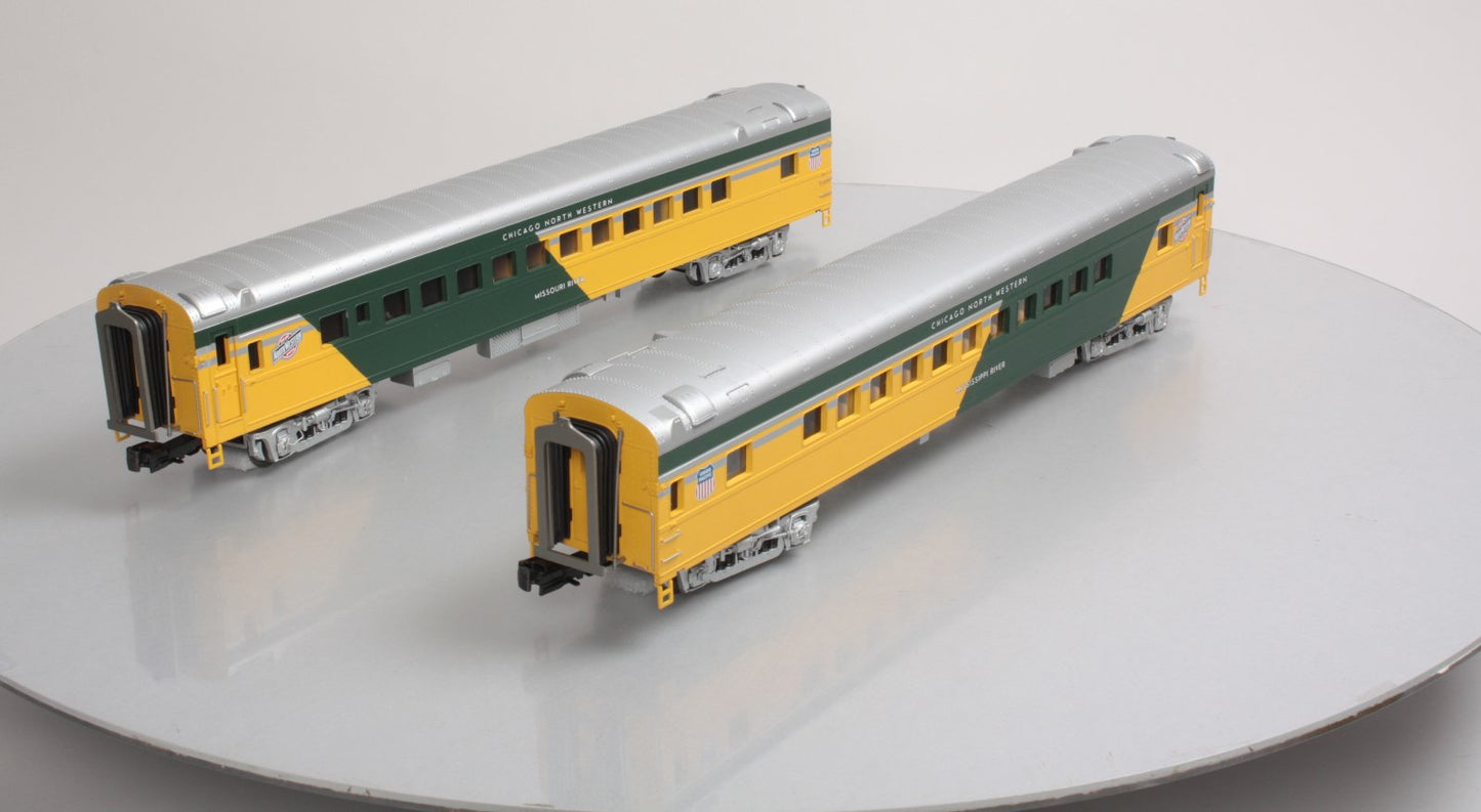 MTH 20-69139 O CNW 70' Streamlined Coach/Coach Passenger Car Set (Set of 2)