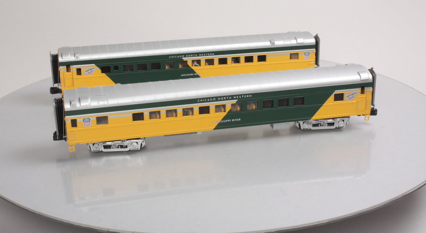 MTH 20-69139 O CNW 70' Streamlined Coach/Coach Passenger Car Set (Set of 2)