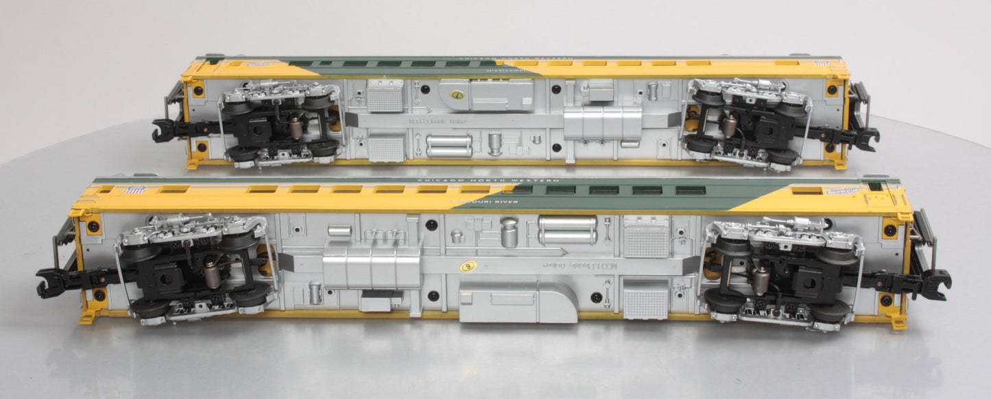 MTH 20-69139 O CNW 70' Streamlined Coach/Coach Passenger Car Set (Set of 2)
