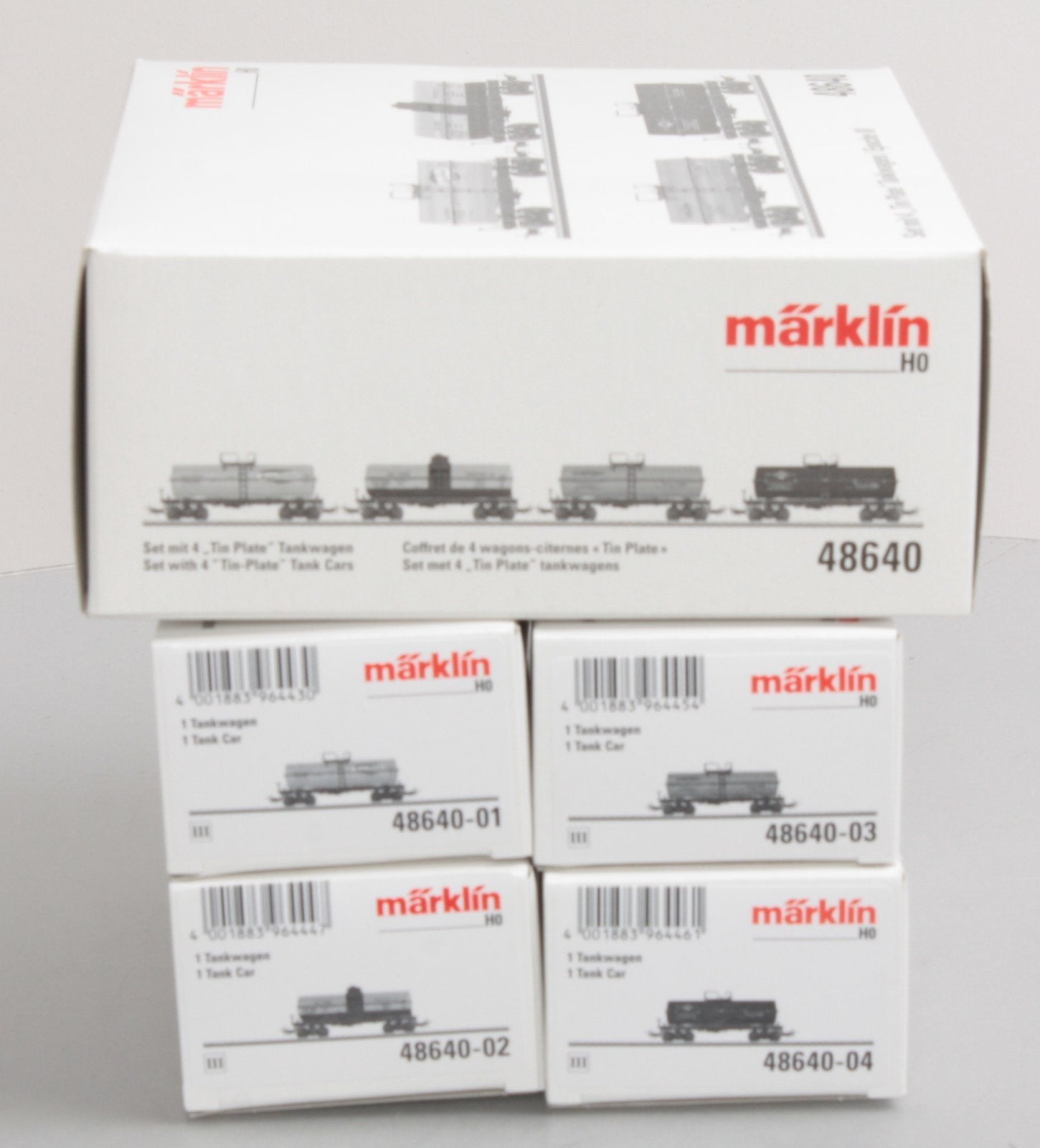 Marklin 48640 HO Tinplate Tank Car 4-Pack - 3-Rail - Ready to Run