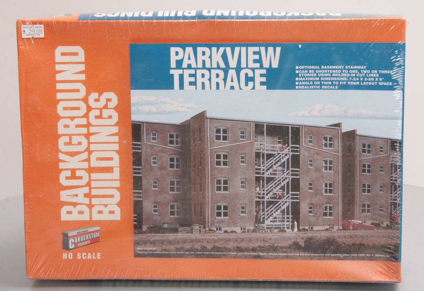 Walthers 933-3176 HO Scale Brown W/Light Gray Parkview Terrace Building Kit