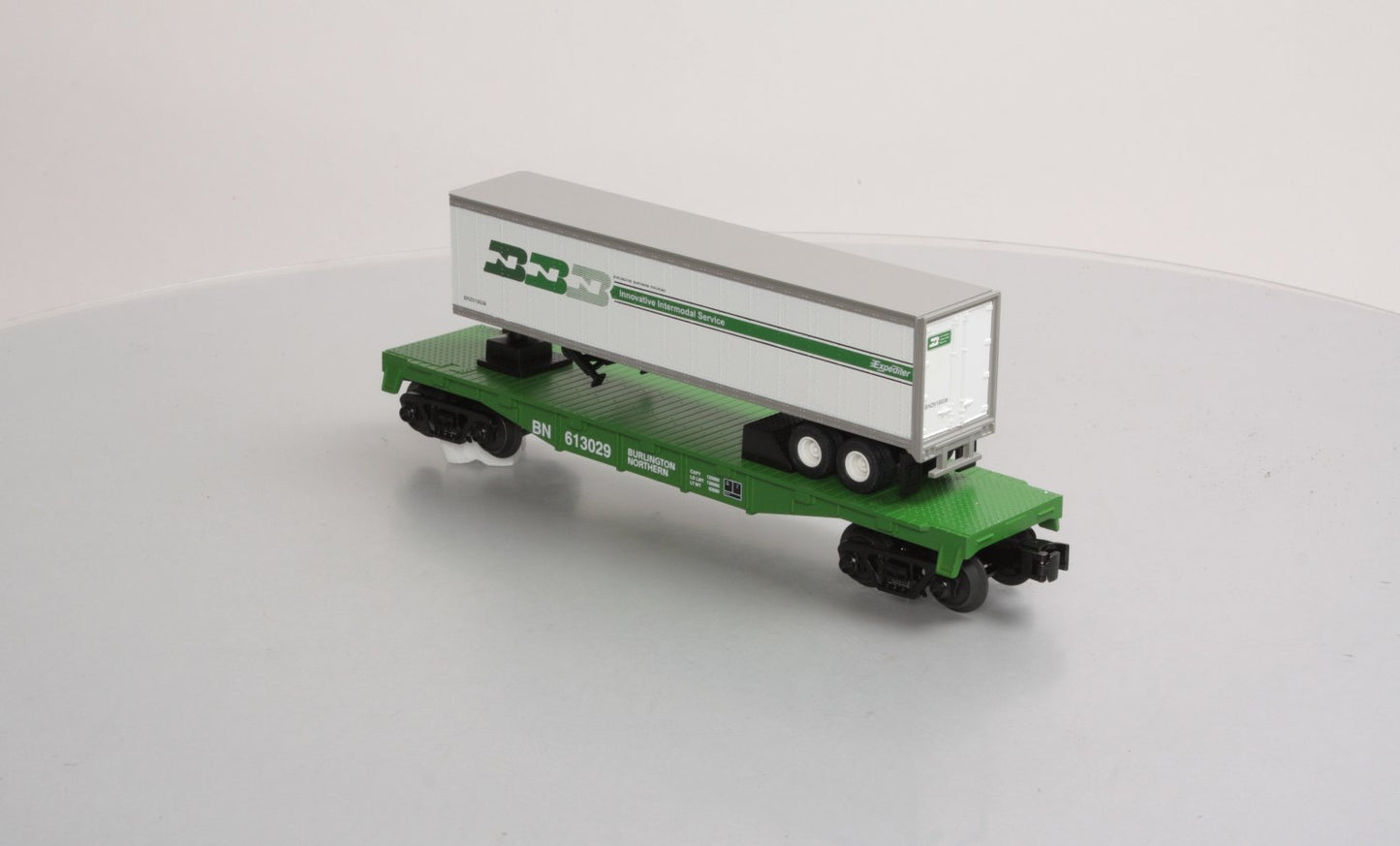 MTH 30-76512 O BN Flatcar w/ Trailer