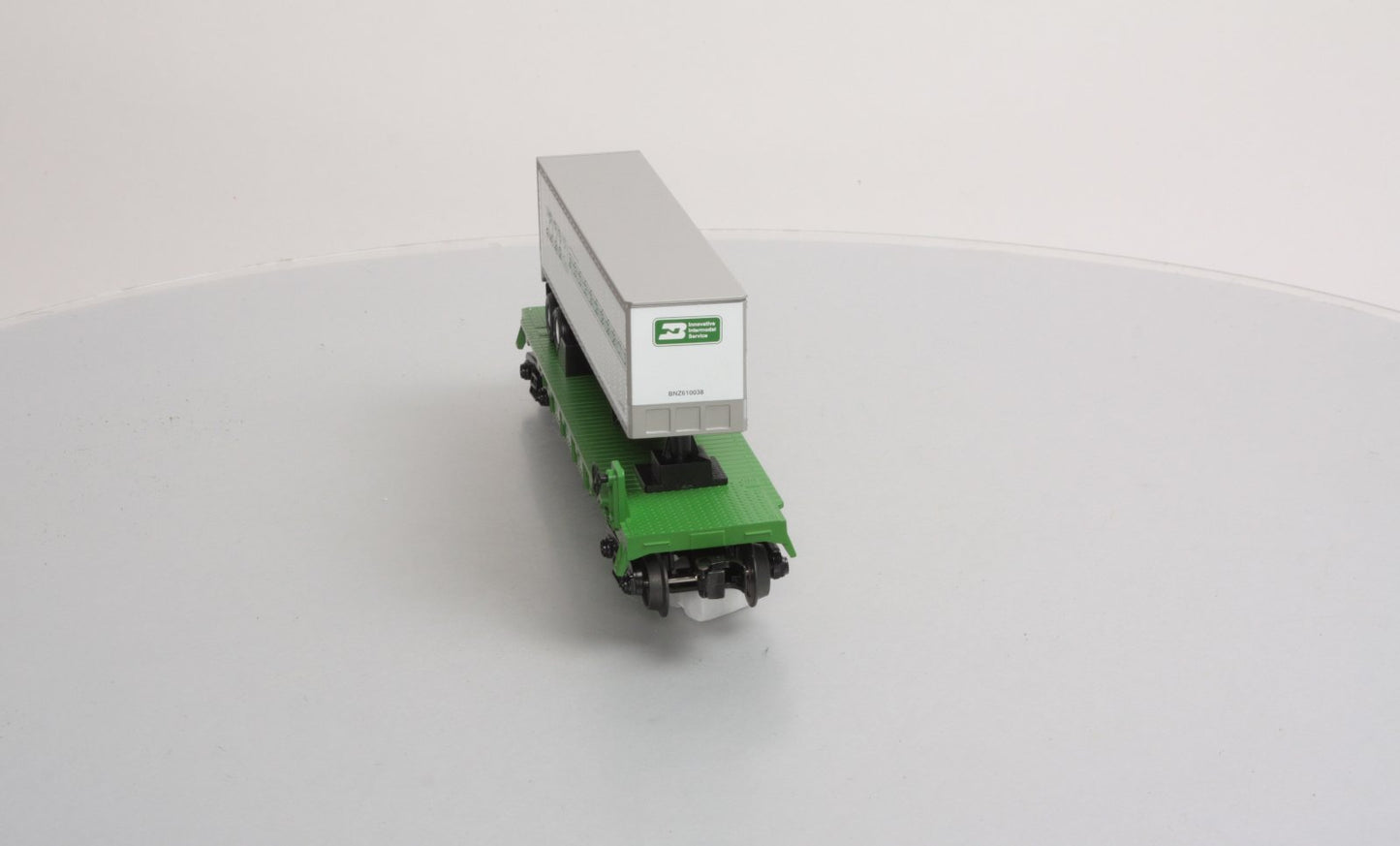 MTH 30-76512 O BN Flatcar w/ Trailer