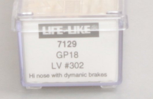 Life Like 7129 N Scale Lehigh Valley GP-18 Diesel Locomotive #302