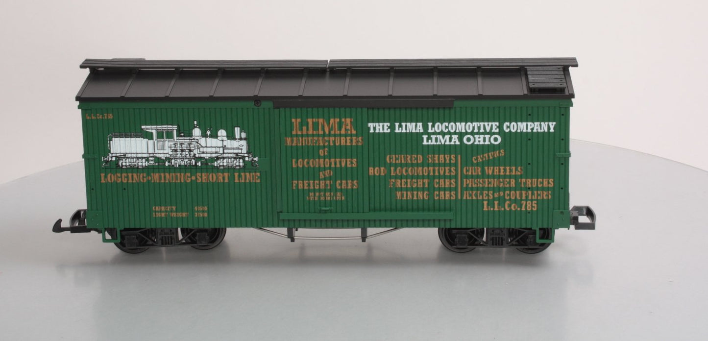 USA Trains 19038 G Lima Locomotive Co. Wood Box Car #785