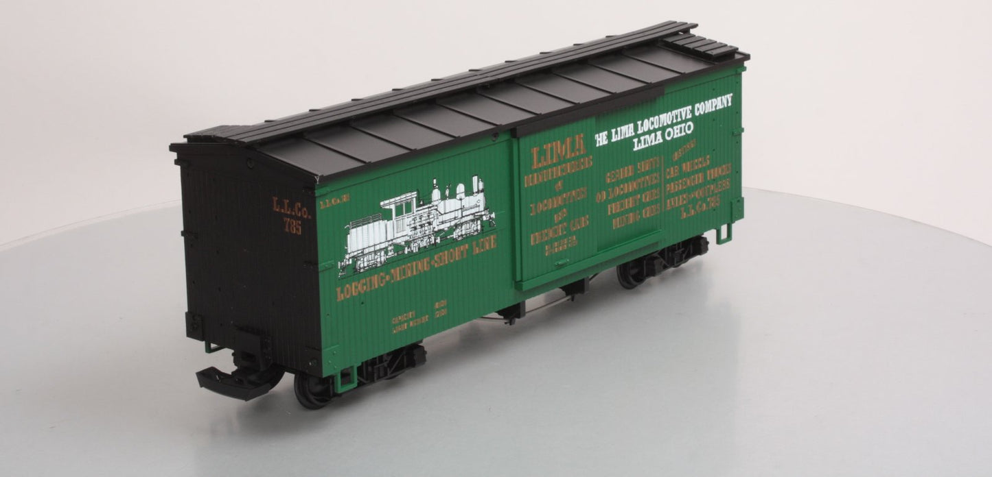 USA Trains 19038 G Lima Locomotive Co. Wood Box Car #785