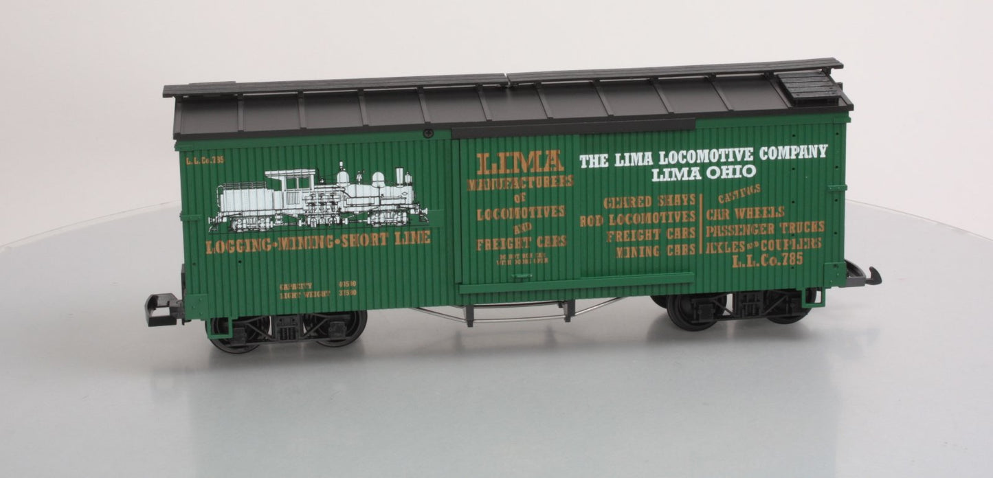 USA Trains 19038 G Lima Locomotive Co. Wood Box Car #785