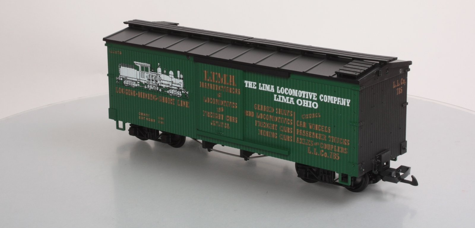 USA Trains 19038 G Lima Locomotive Co. Wood Box Car #785