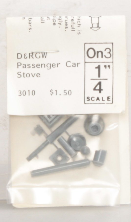 Grandt Line 3010 O Rio Grande Passenger Car Stove/Stack