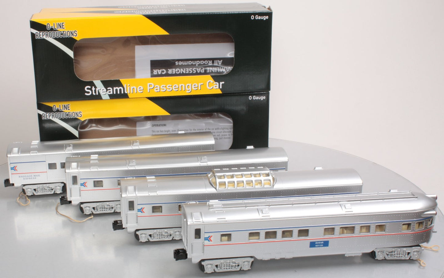 O-Line 201A Amtrak Streamliner Passenger Cars (Set of 4)