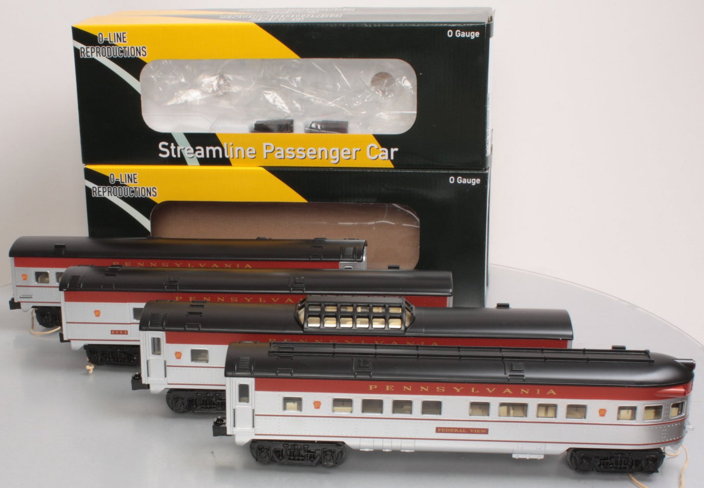 O-Line 205A Pennsylvania RR Streamliner Passenger Car (Set of 4)
