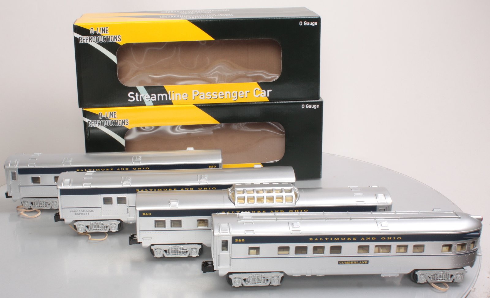 O-Line 209A B&O Streamliner Passenger Car (Set of 4)