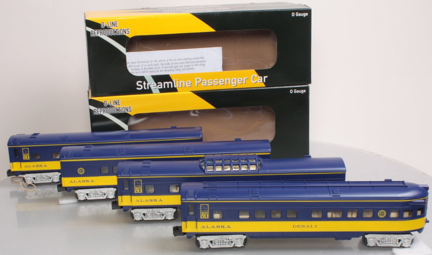 O-Line 211A Alaska Streamliner Passenger Car (Set of 4)