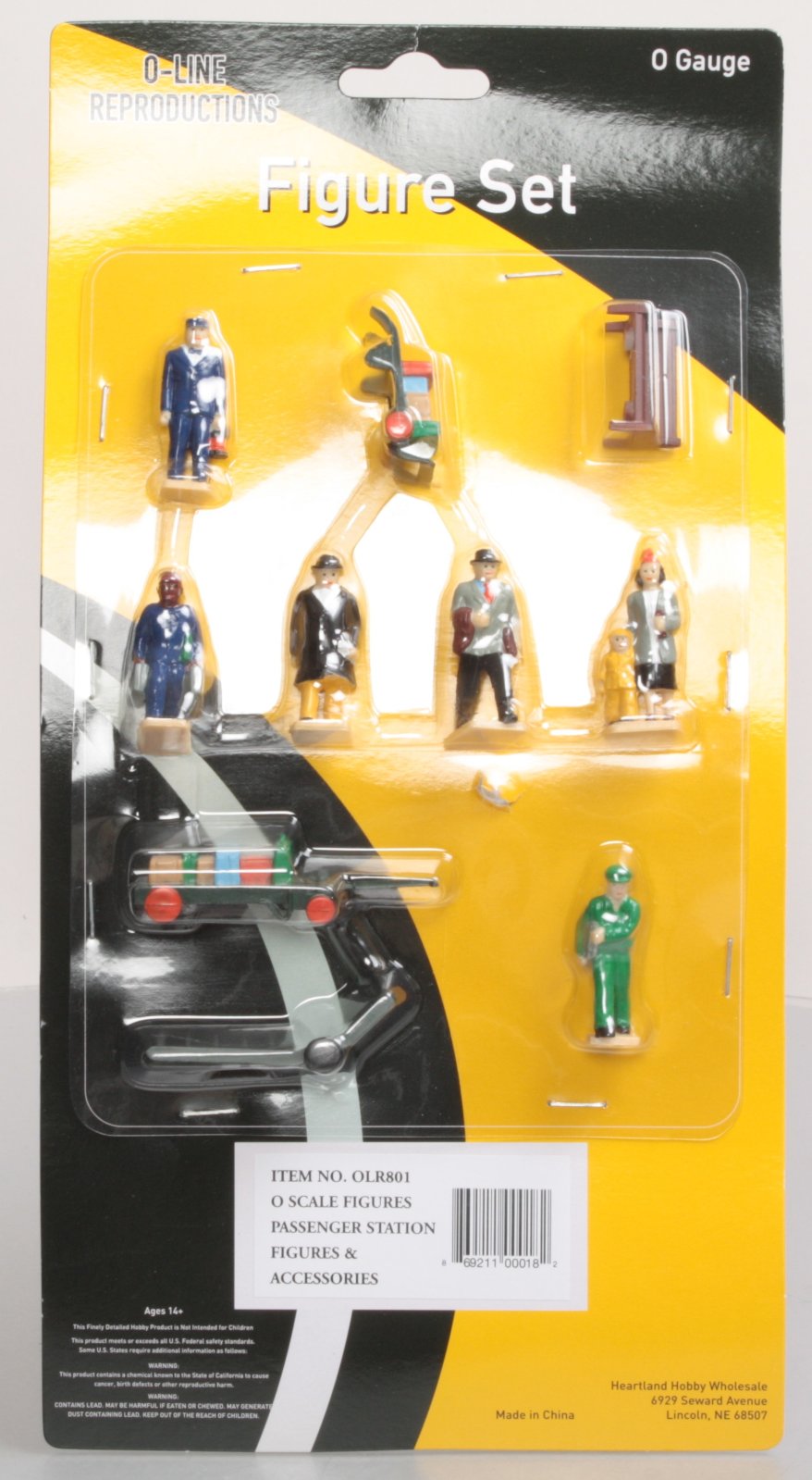 O-Line 801 O Gauge Passenger Station Figures and Accessories (Set of 10)