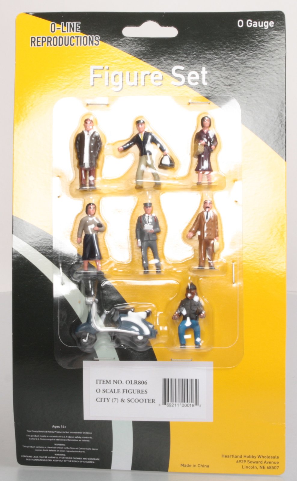 O-Line Reproductions 806 O Gauge Scooter City Figures (Set of 7)