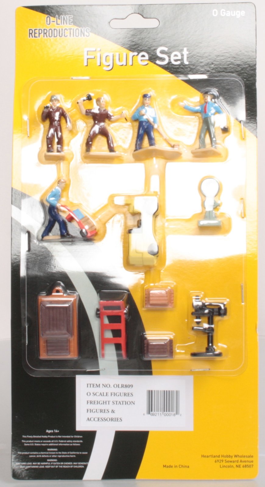 O-Line OLR809 Freight Station Fork & Hand Truck, Scale, & Figures (Set of 10)