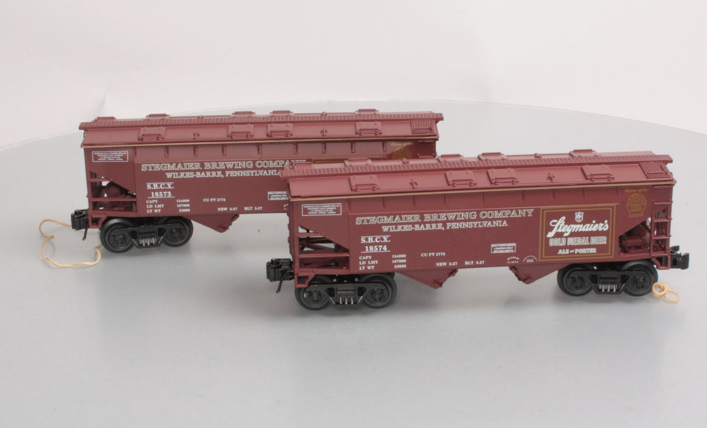 O-Line OLR144 O Gauge Stegmaier Covered Hopper Cars #18573/#18574