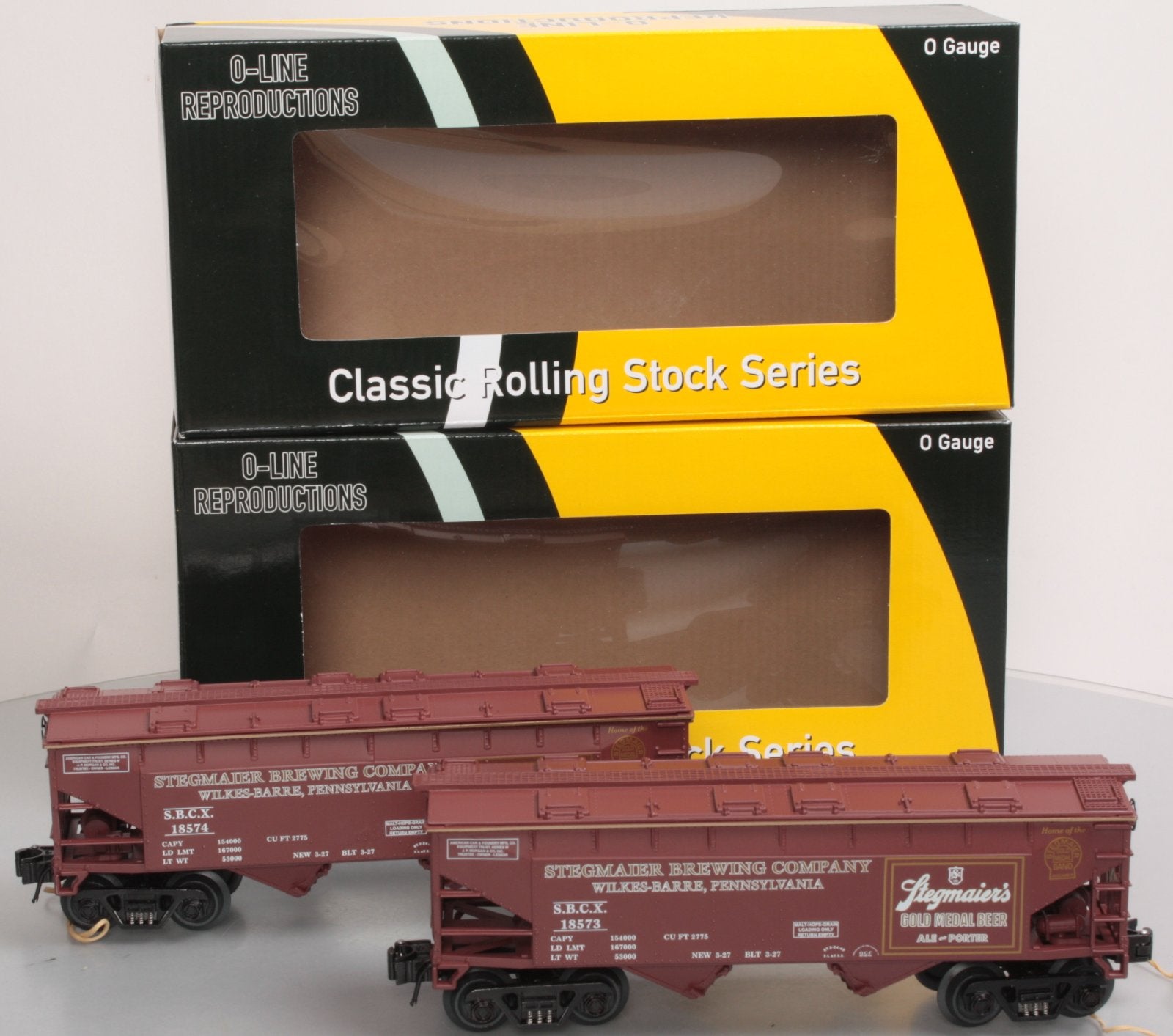 O-Line OLR144 O Gauge Stegmaier Covered Hopper Cars #18573/#18574
