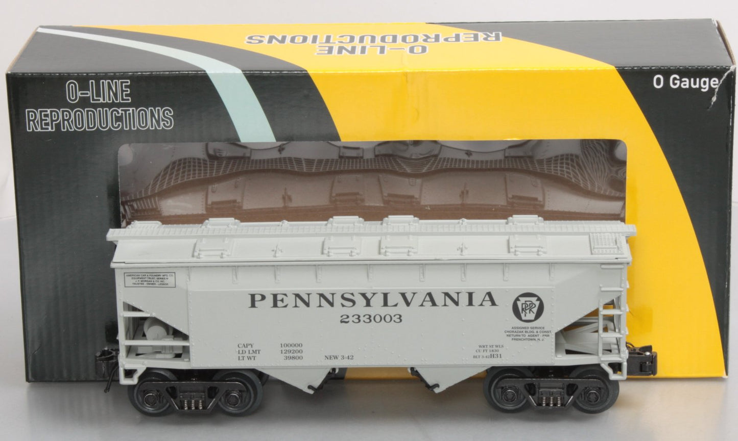 O-Line 143 Pennsylvania RR Covered Hopper #233003