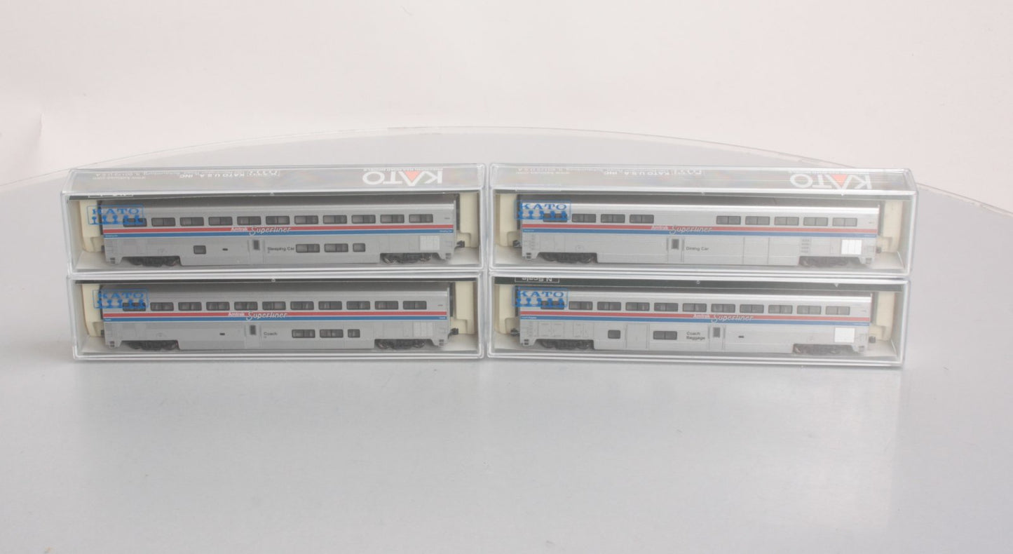 Kato 106-3510 N Scale Amtrak Superliner 4-Car Passenger Set A
