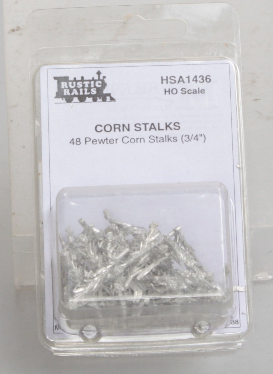Rustic Rails HSA1436 HO 3/4" Pewter Corn Stalks (48)
