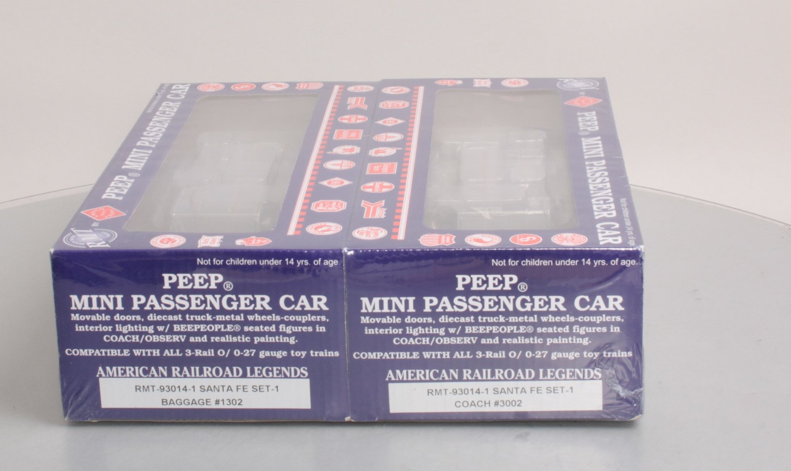 RMT 930141 Santa Fe O Gauge Peep Coach/Baggage Passenger Car Set