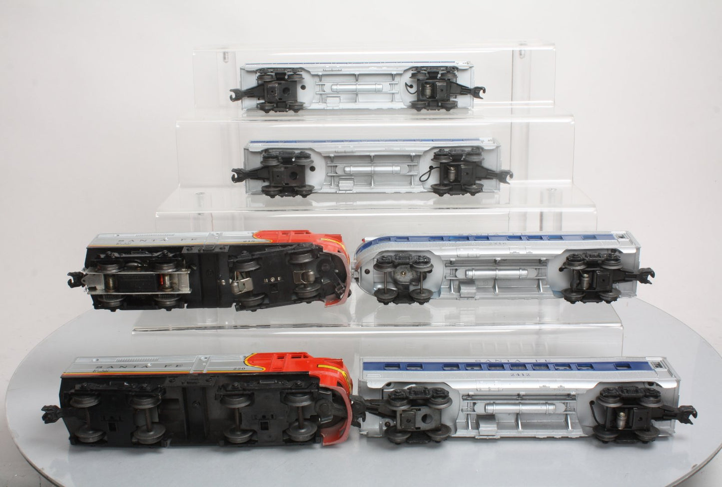 Lionel 1651O Santa Fe 218P/220T AA Blue Stripe Pass Set 2414, 2412, 2416