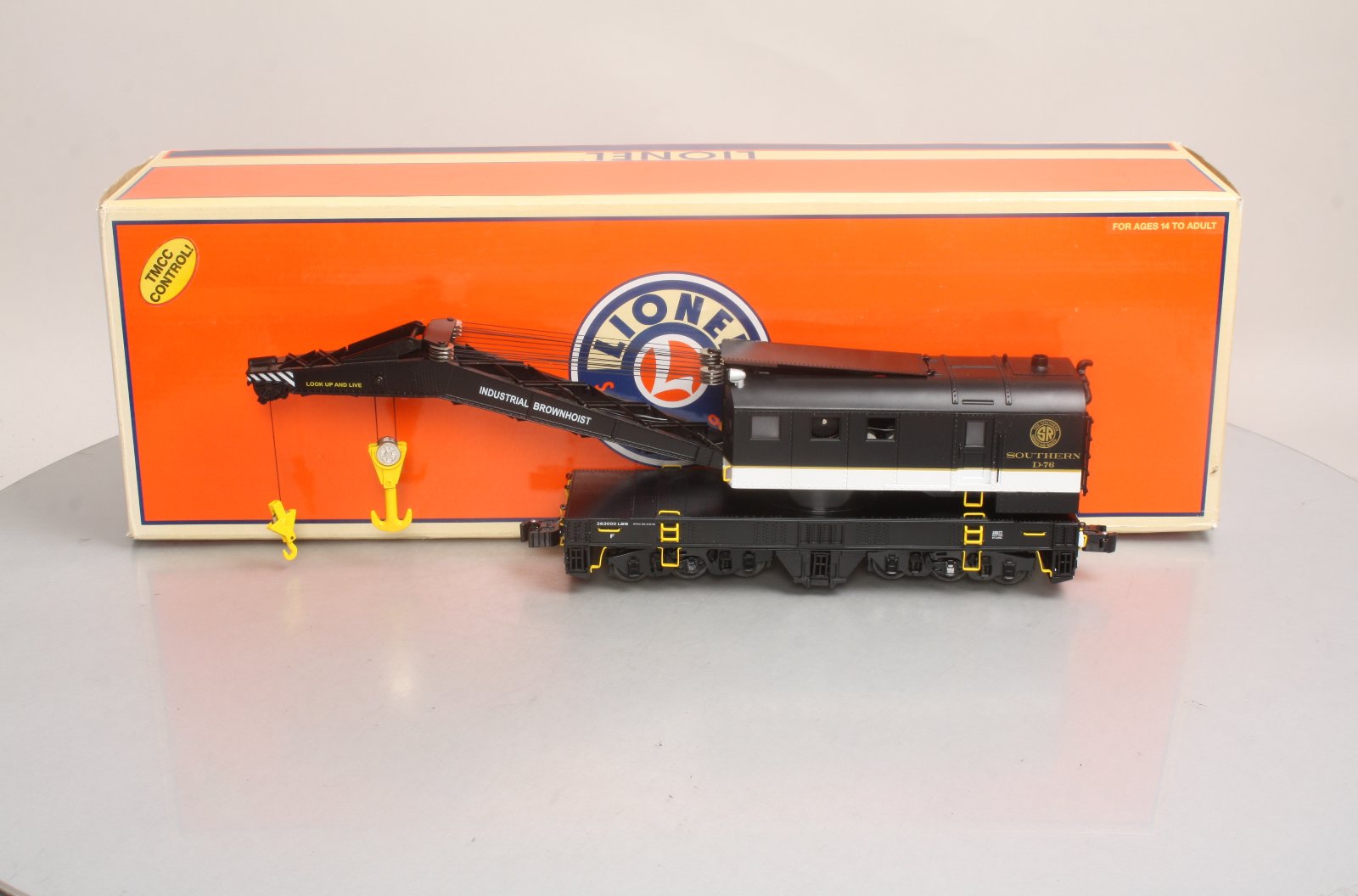 Lionel 6-29877 O Gauge Southern Command Control Crane Car #D-76
