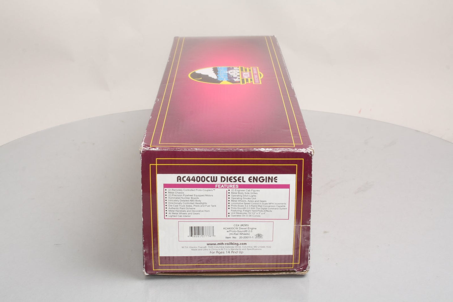 MTH 20-20011-1 CSX AC4400cw Diesel Engine w/PS2 #295 (Hi-Rail Wheels)