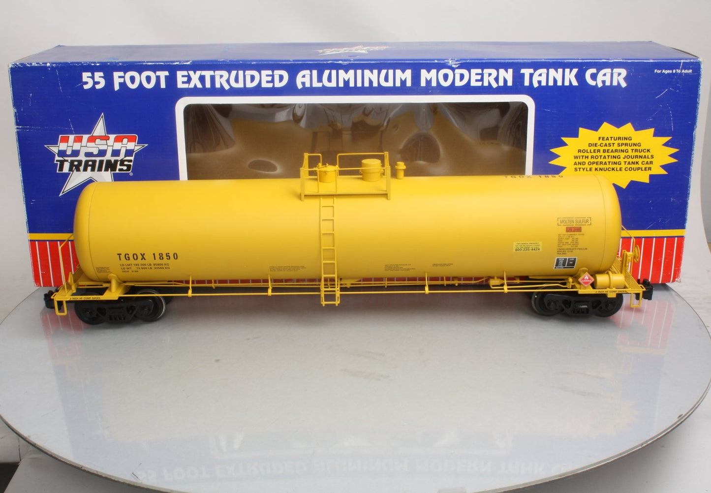 USA Trains R15169 G U.S. Rail Leasing Modern Tank Car w/Extruded Aluminum #1845