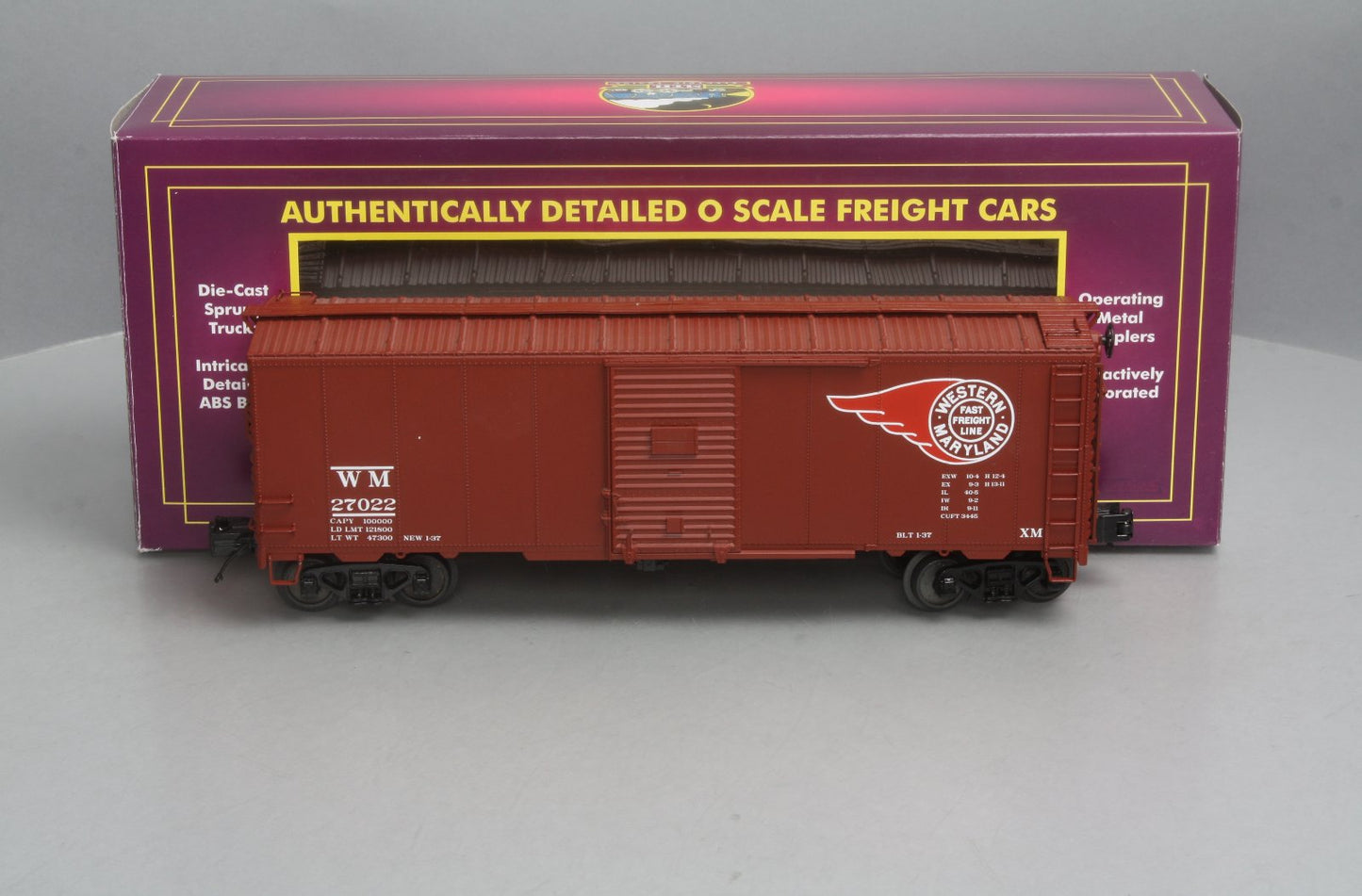 MTH 20-93502 O Western Pacific 40' AAR Boxcar #27022