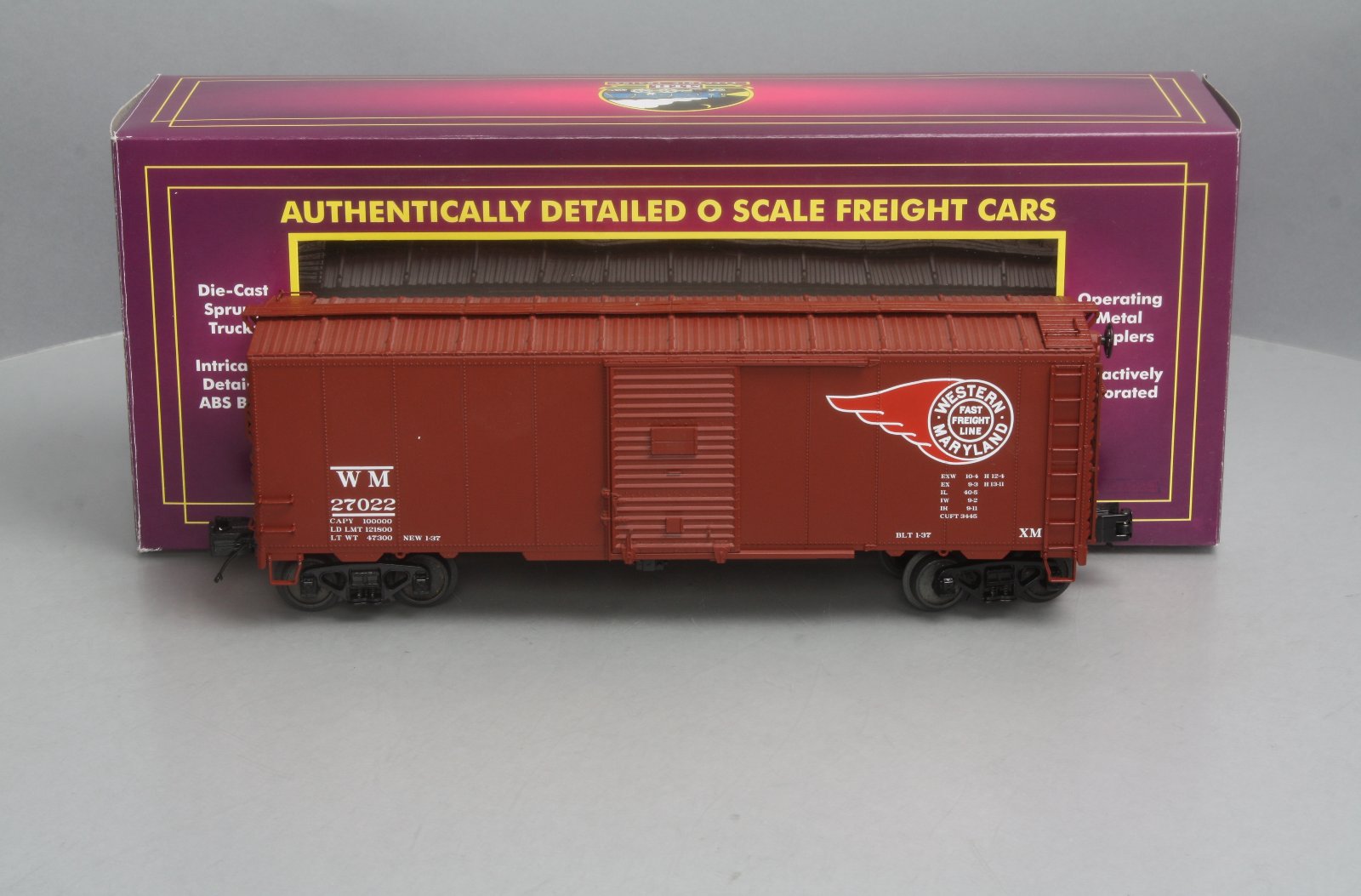 MTH 20-93502 O Western Pacific 40' AAR Boxcar #27022