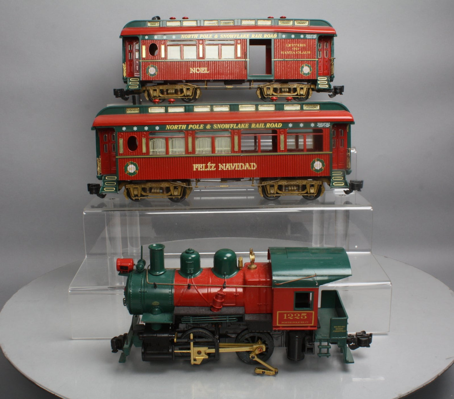 Aristo-Craft 28025 Christmas 0-4-0T G Gauge Steam Freight Starter Train Set