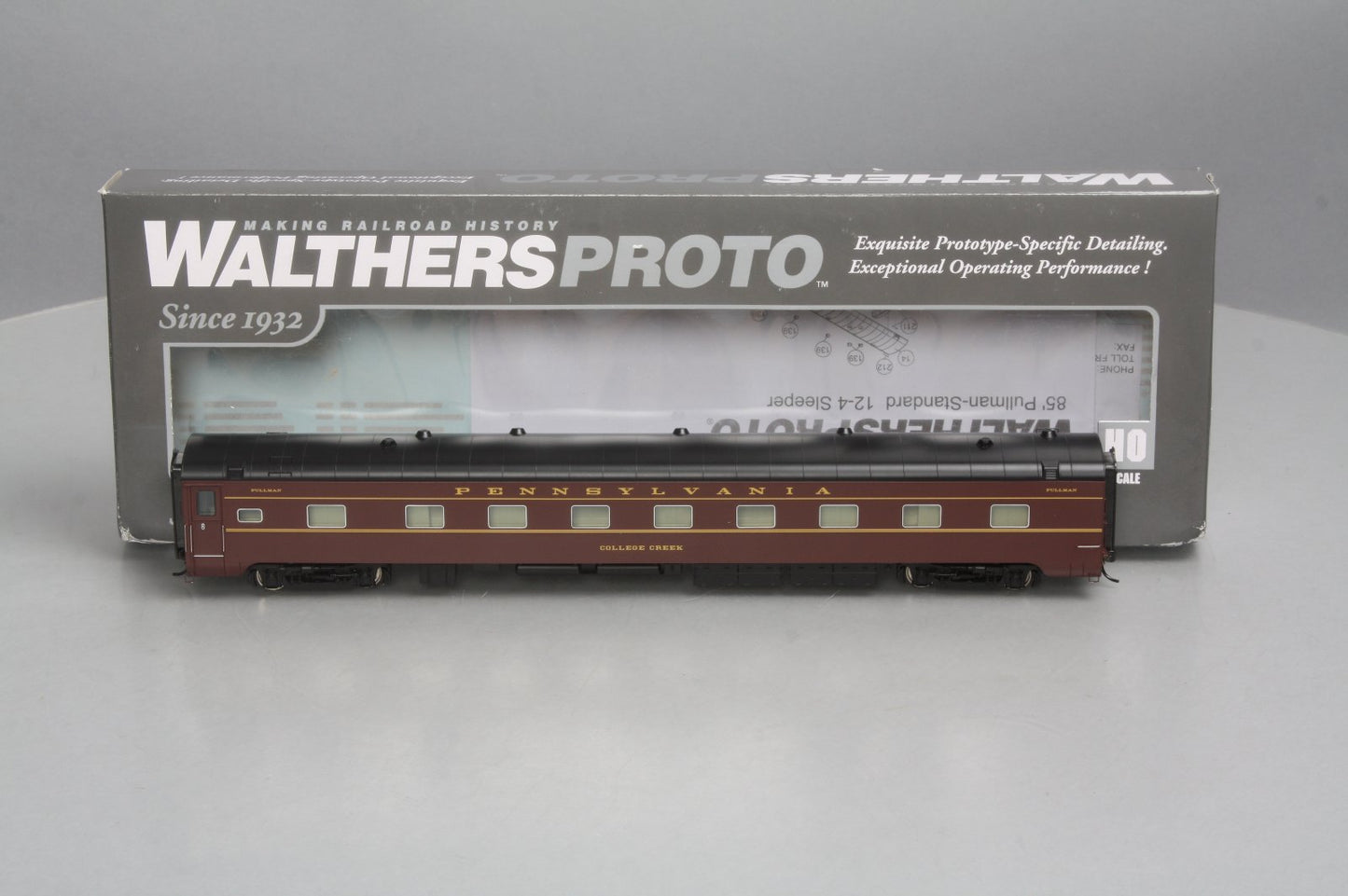Walthers 920-9252 HO PRR Broadway Limited 85' Pullman-Standard 12-4 Sleeper