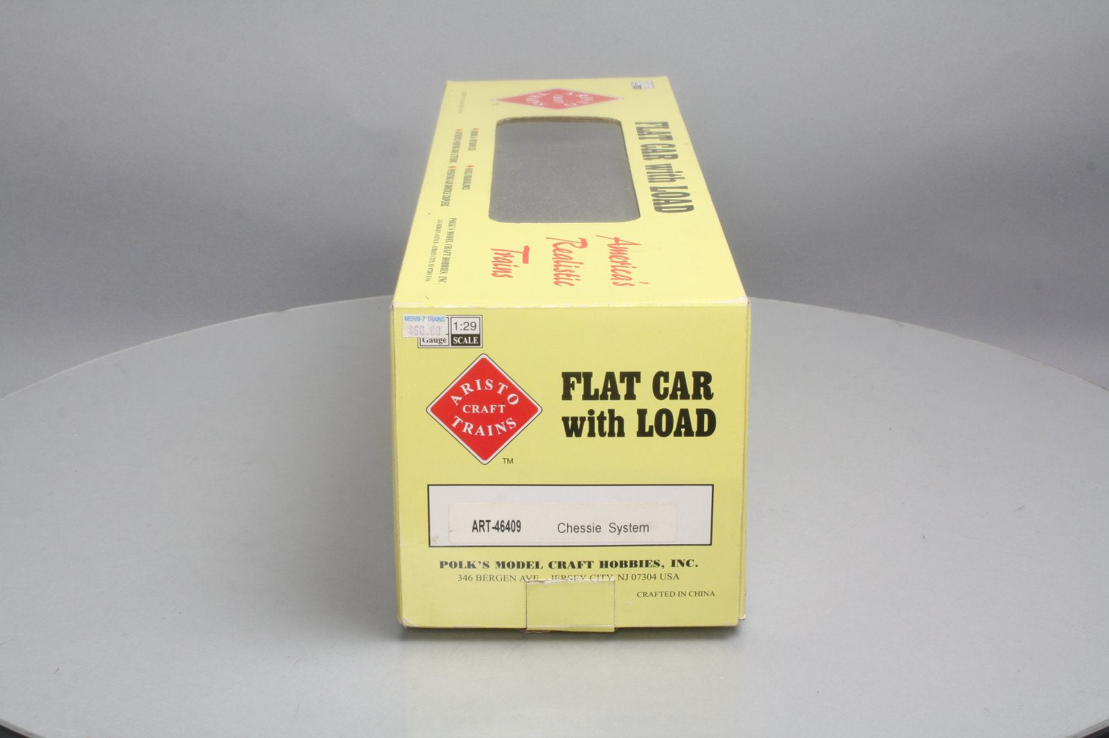 Aristo-Craft 46409 G Scale Chessie System Flat Car w/Pipe Load - Plastic Wheels