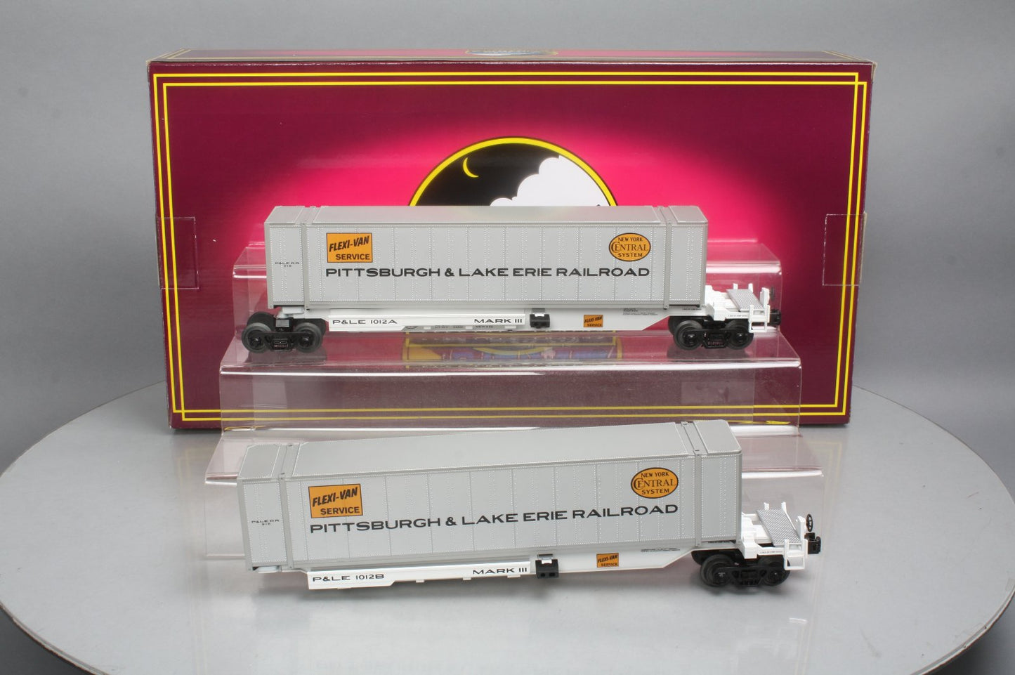 MTH 20-95091 O Pittsburgh & Lake Erie Spine Car Set w/2 48' Container (Set of 2)