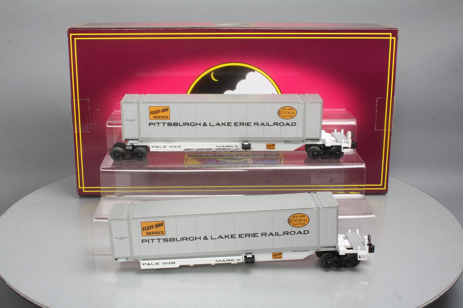 MTH 20-95091 O Pittsburgh & Lake Erie Spine Car Set w/2 48' Container (Set of 2)