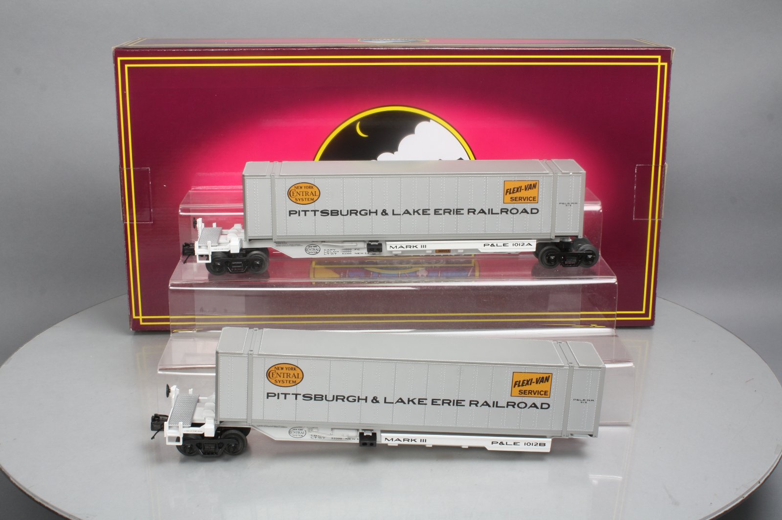 MTH 20-95091 O Pittsburgh & Lake Erie Spine Car Set w/2 48' Container (Set of 2)
