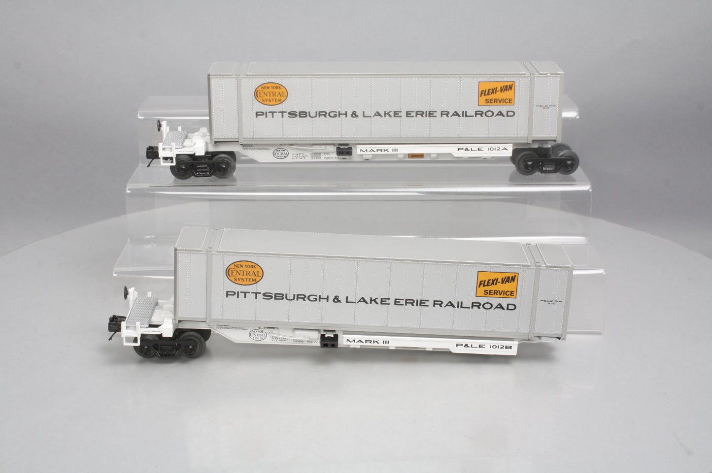 MTH 20-95091 O Pittsburgh & Lake Erie Spine Car Set w/2 48' Container (Set of 2)