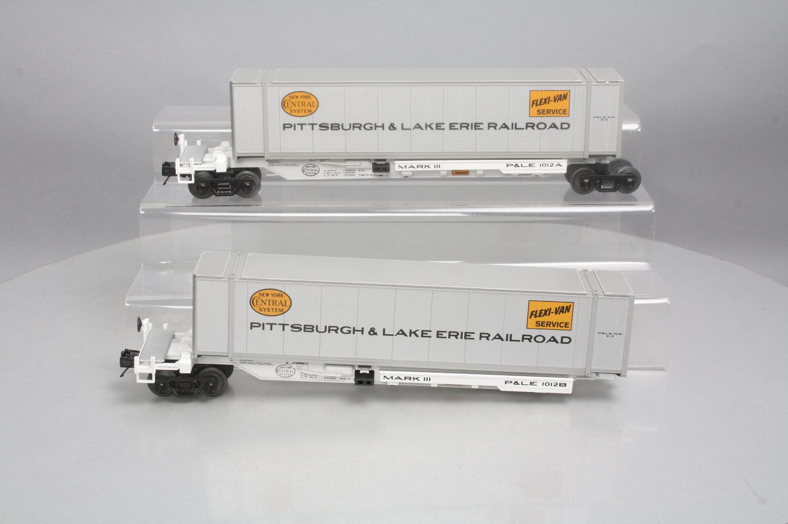 MTH 20-95091 O Pittsburgh & Lake Erie Spine Car Set w/2 48' Container (Set of 2)