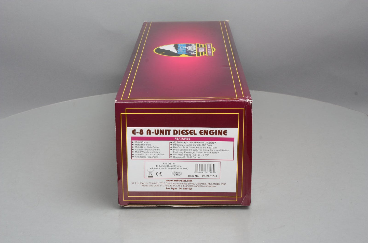 MTH 20-20615-1 Erie E-8 A Unit Diesel Engine w/P-S 3.0 #833 (Hi-Rail)