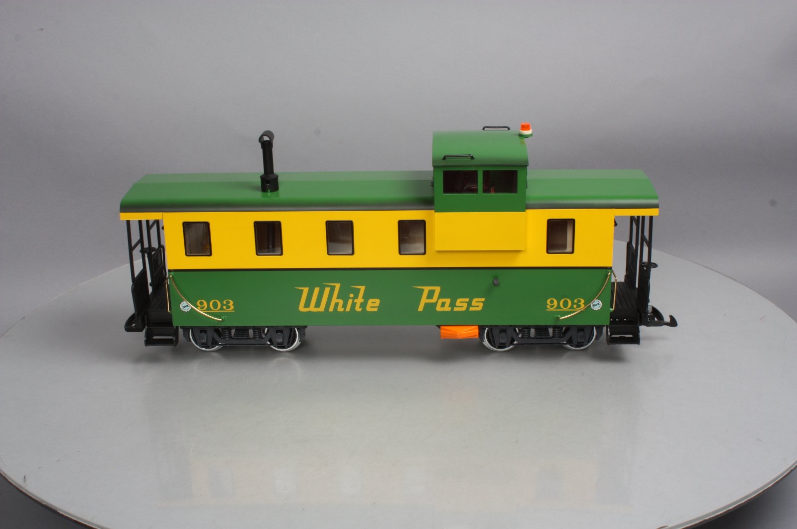 LGB 42792 G Scale White Pass Steel Caboose (Metal Wheels)