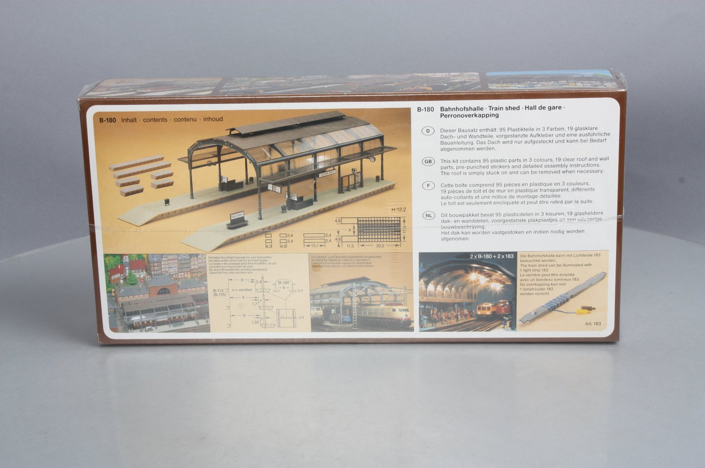 Faller B-180 HO Scale Train Shed Building Kit