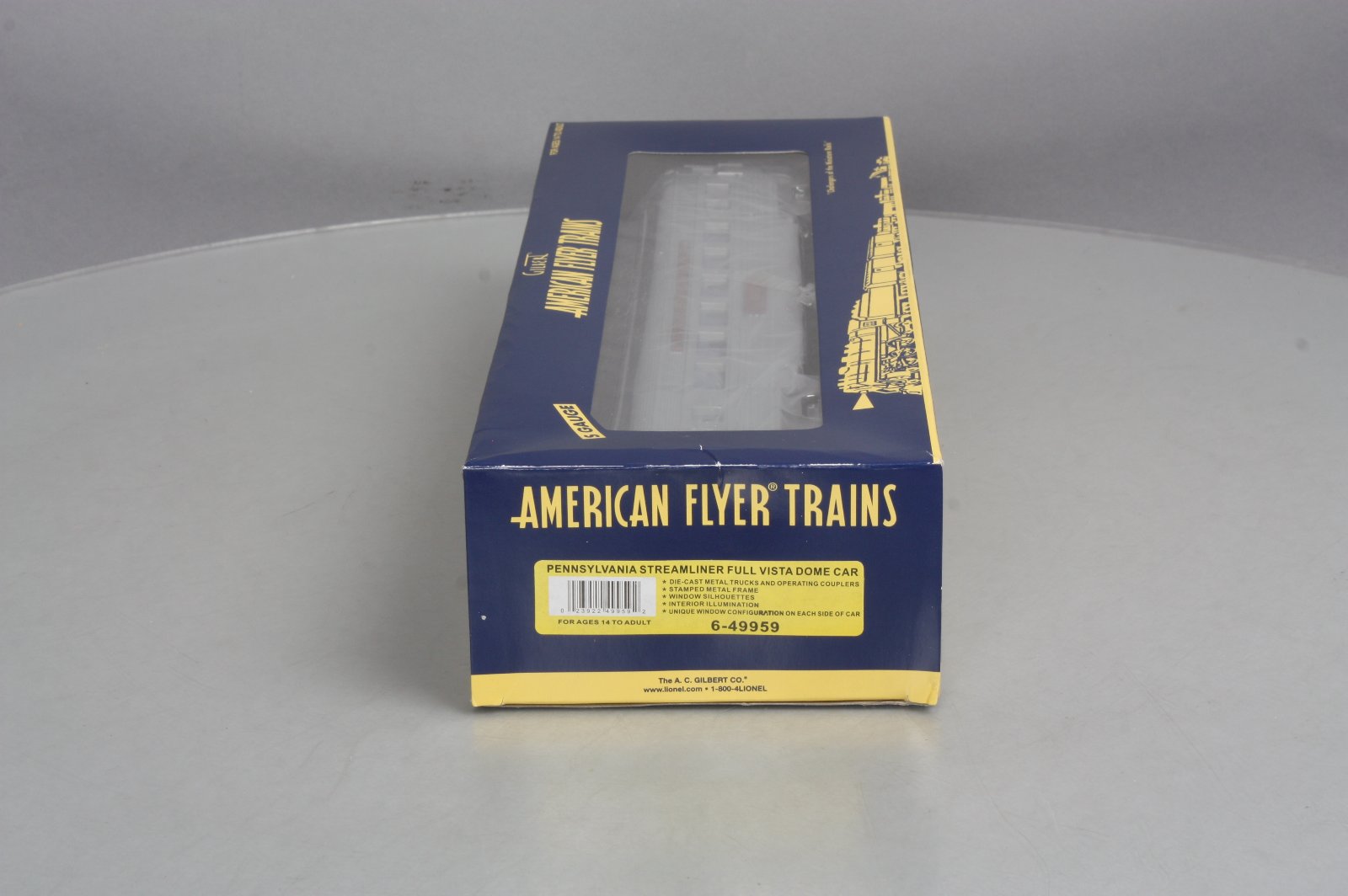 American Flyer 6-49959 S Scale Pennyslvania Streamline Full Vista Dome Car