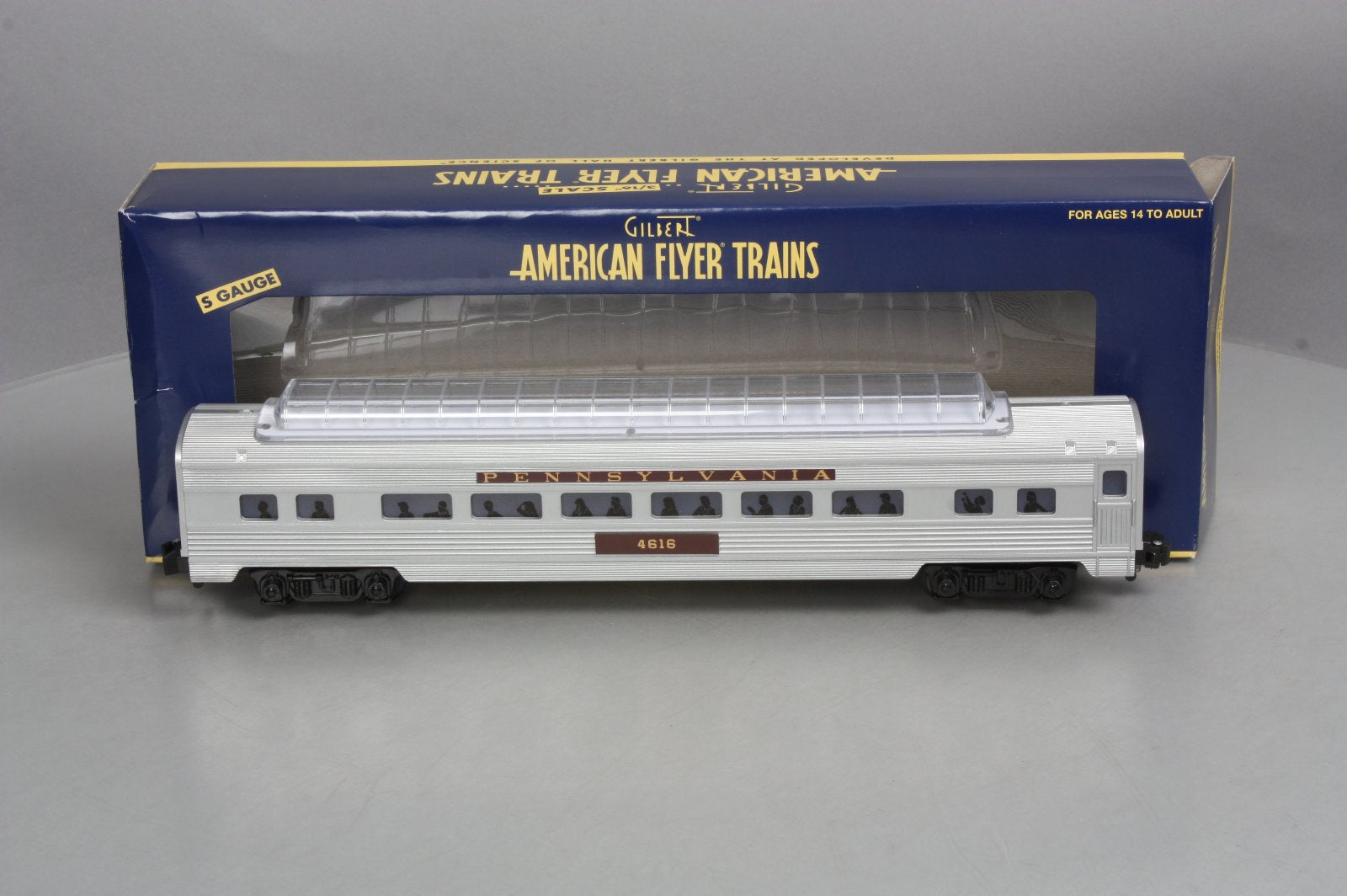American Flyer 6-49959 S Scale Pennyslvania Streamline Full Vista Dome Car