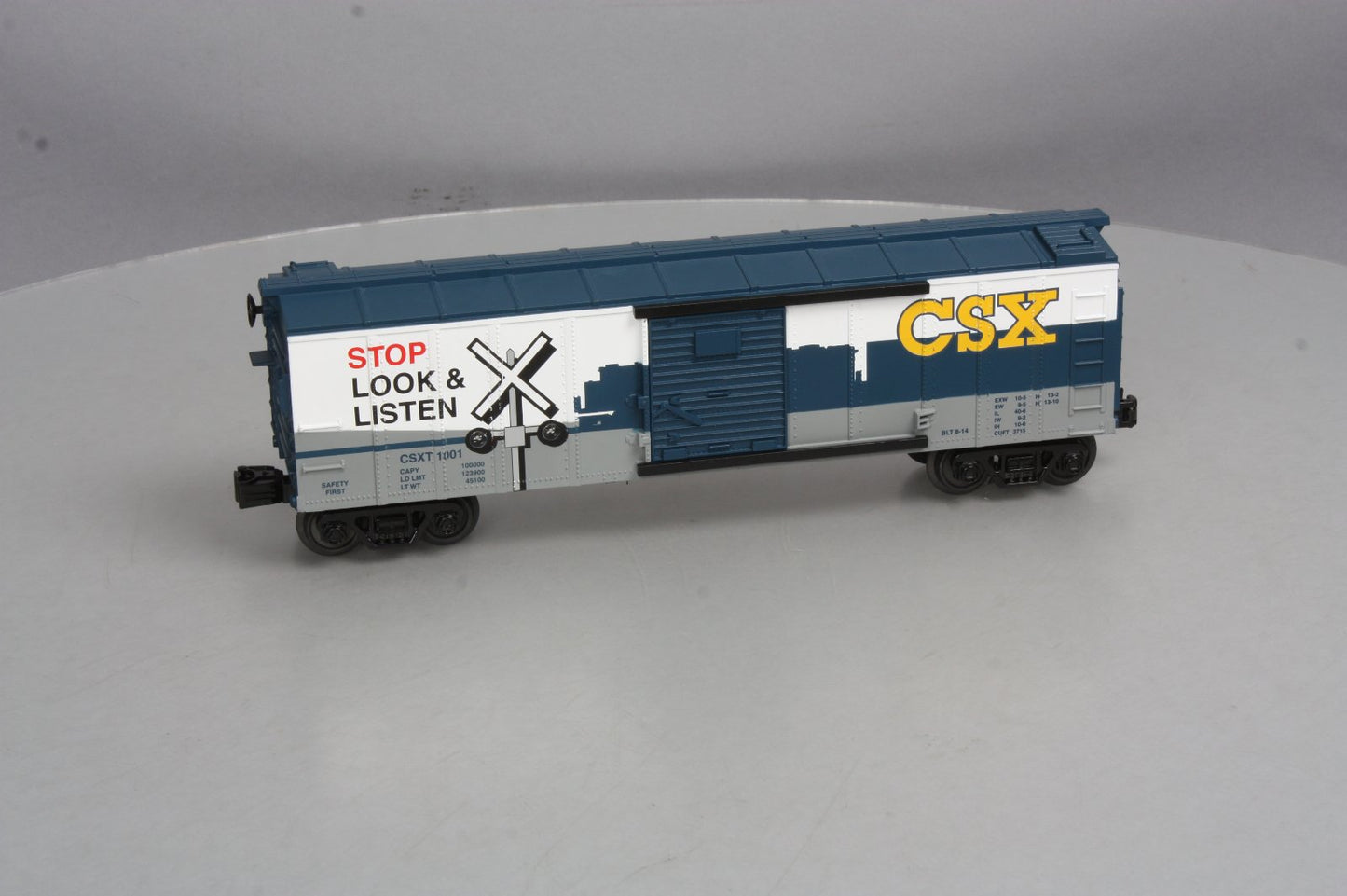 MTH 30-74776 O CSX Boxcar w/Blinking LEDs #1001