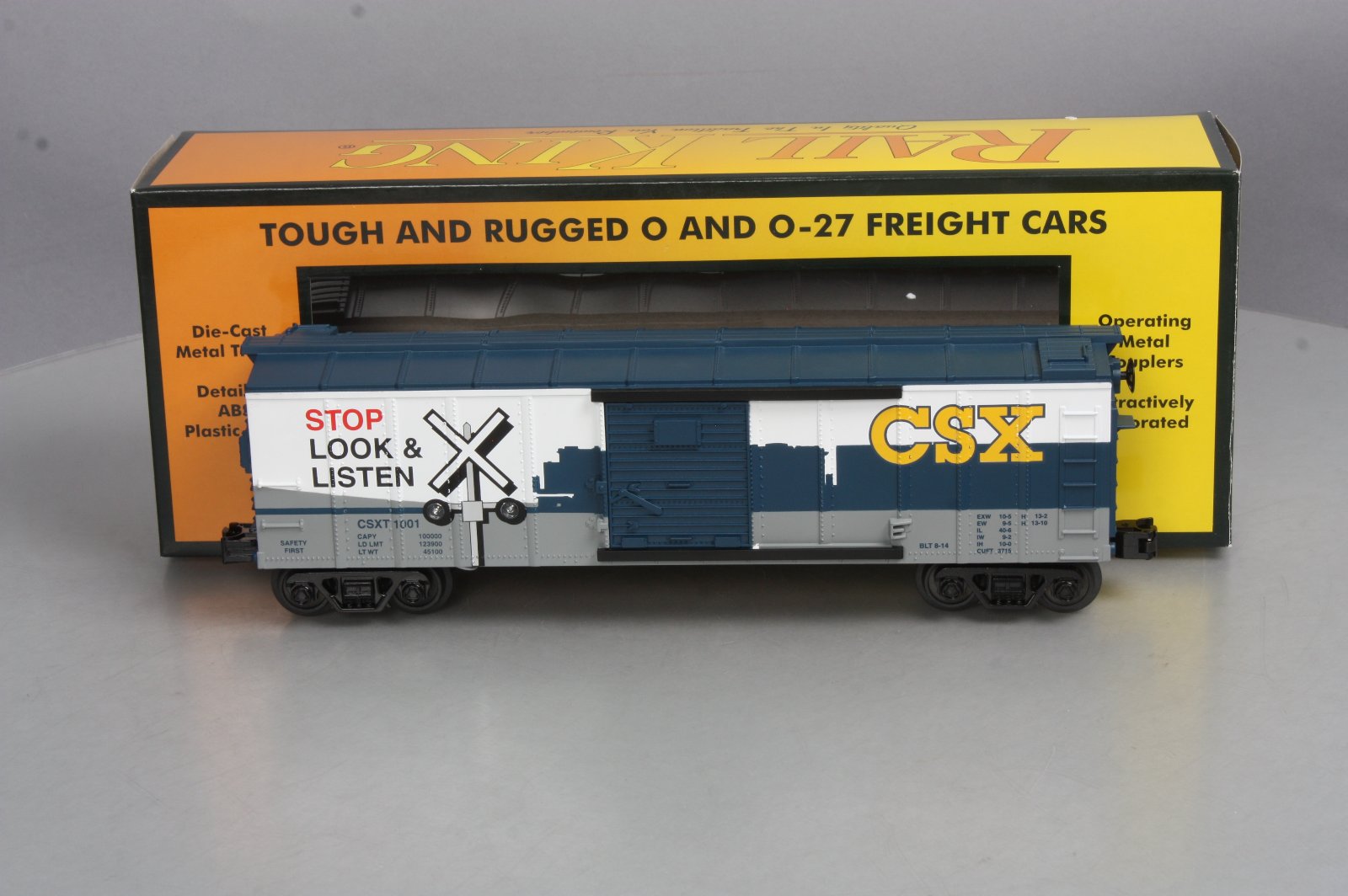 MTH 30-74776 O CSX Boxcar w/Blinking LEDs #1001