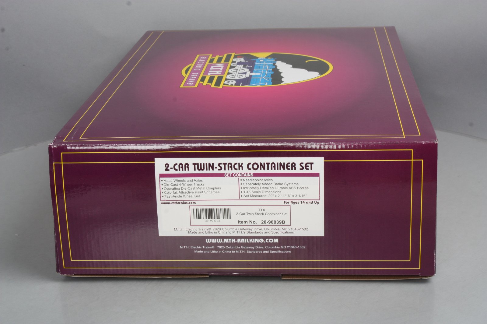 MTH 20-90839B O TTX Stack Cars w/Containers