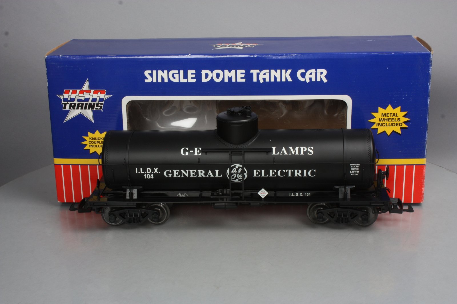 USA Trains R15118 G General Electric 10,000 Gallon Tank Car #104 - Metal Wheels