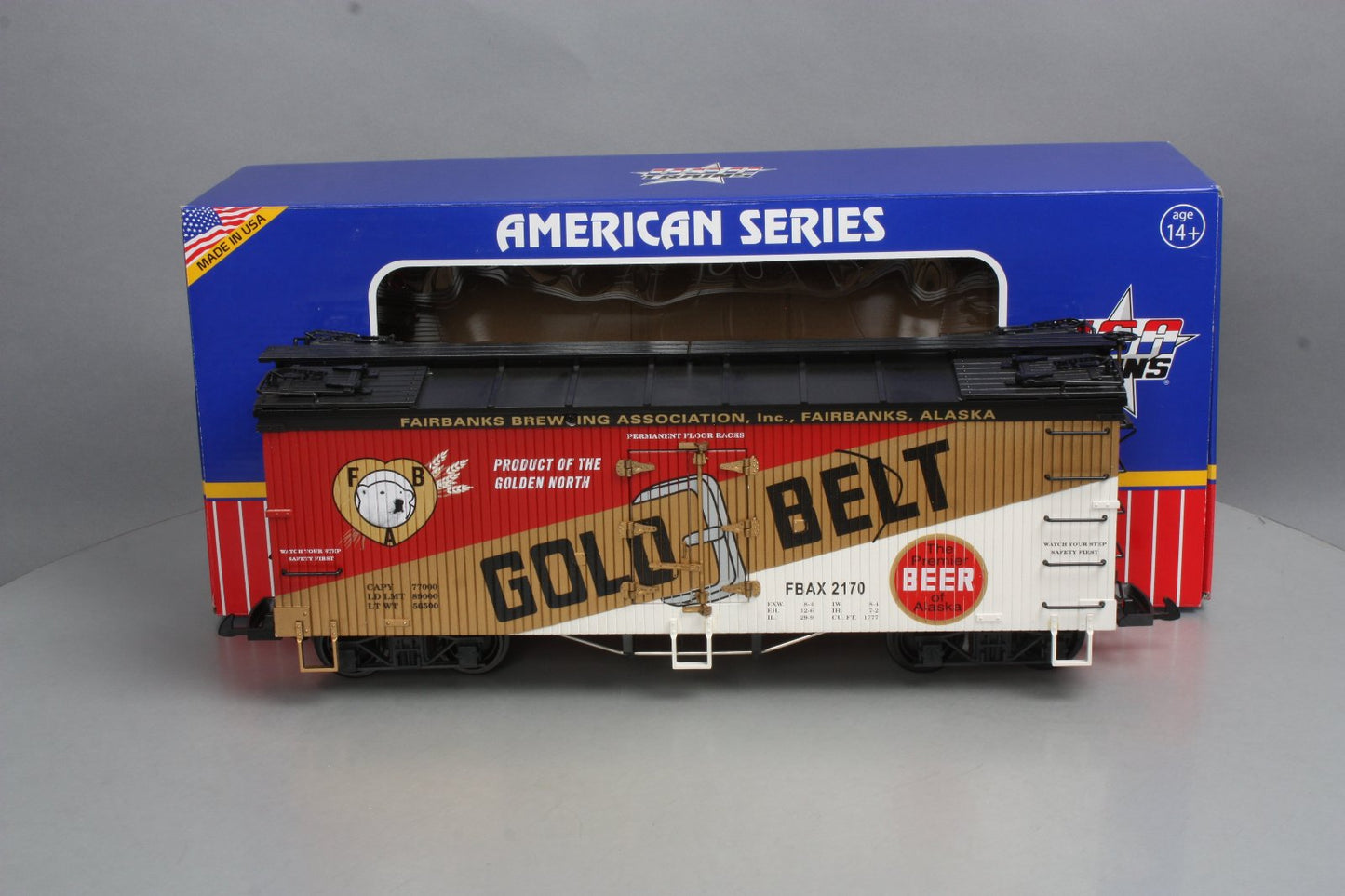 USA Trains 16427 G Scale Golden Belt Refrigerator Car